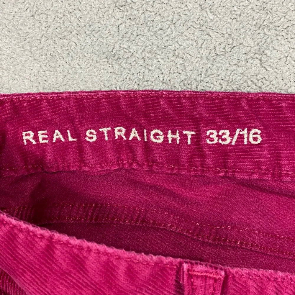 Gap 1969 Real Straight Pink Corduroy Pants‎ Womens Size 33/16 Straight Leg